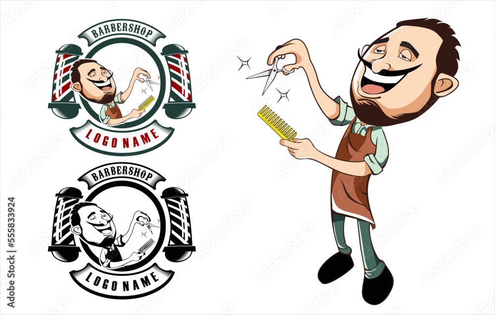 kartun karakter ini dapat digunakan di barber shop dan layanan sejenisnya