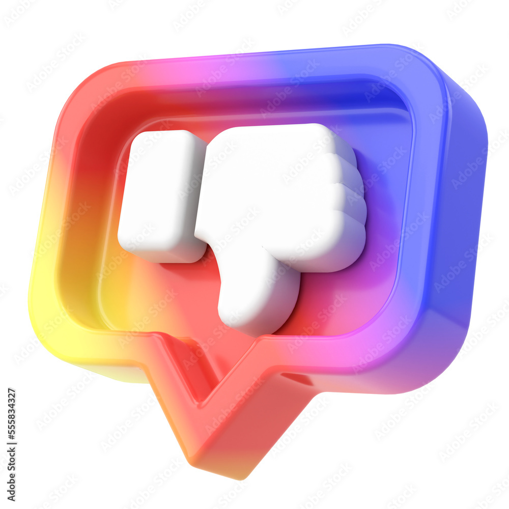 3D dislike icon. 3D illustration. 3D dislike icon. 3D illustration.