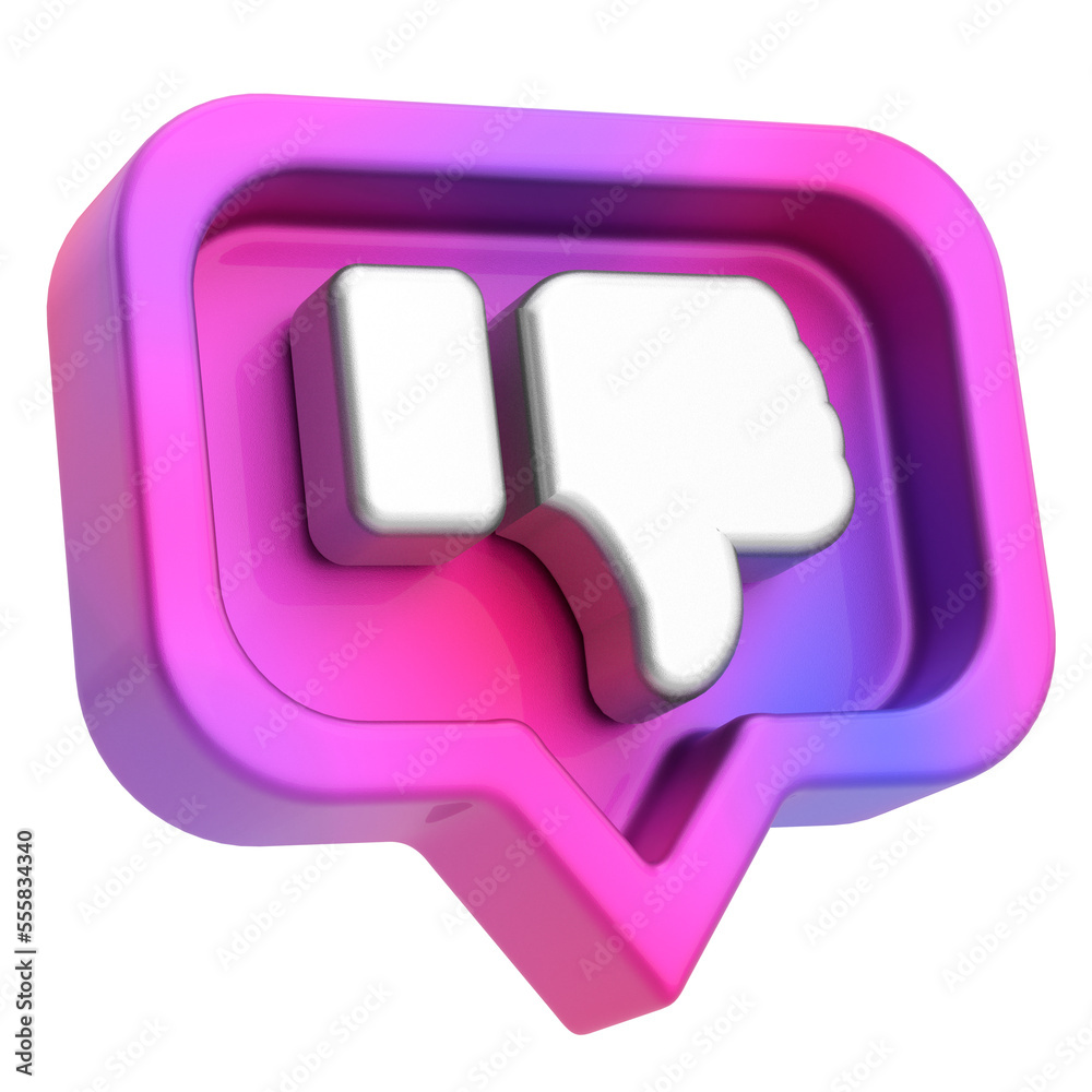 3D dislike icon. 3D illustration. 3D dislike icon. 3D illustration.