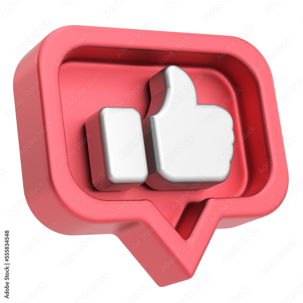 Like icon. 3D icon. 3D illustration. Like icon. 3D icon. 3D illustration.
