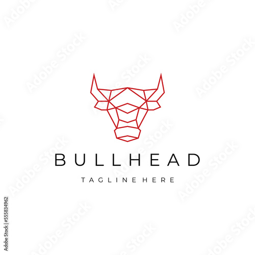Bull head logo vector icon design template
