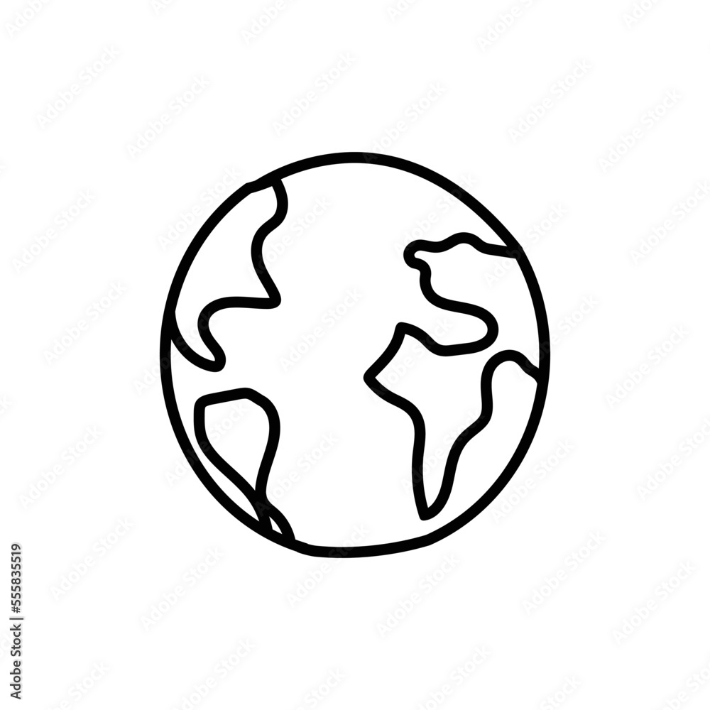 Globe world hand drawn outline clipart illustration Stock Vector ...