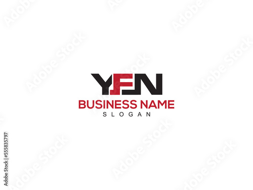 Typography Red Black YFN Logo Letter Design photo