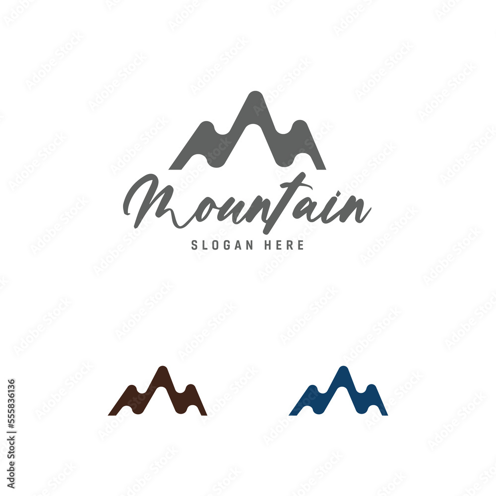 mountain with letter M logo design template mountain with letter M logo design template