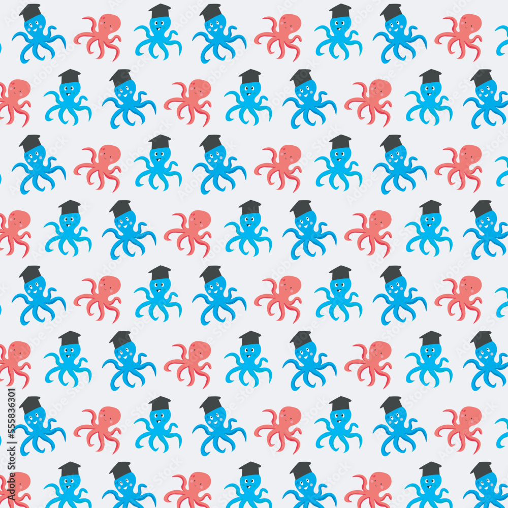 seamless pattern with octopus
