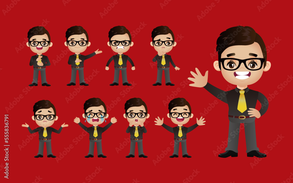 Cute Set - Set of business people with different emotion Cute Set - Set of business people with different emotion