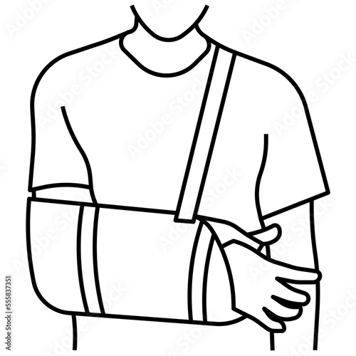 broken arm line icon
