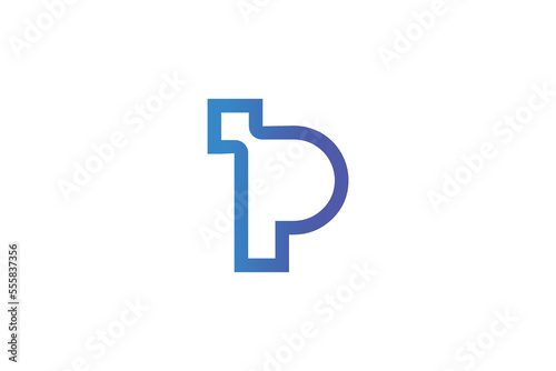 Free Download Minimal Awesome Trendy Professional Letter P Tech Logo Design Template On White Background - GFXLoad