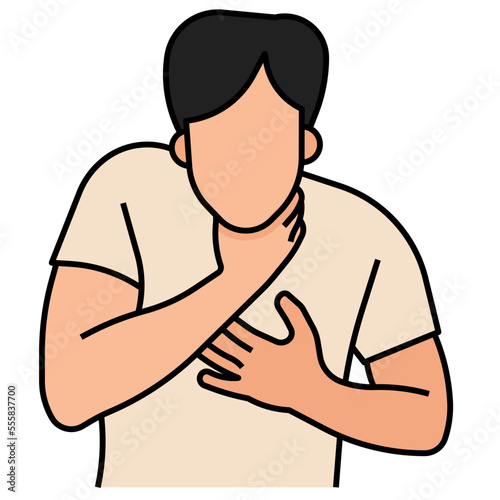 choking filled outline icon