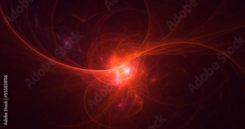 3D rendering abstract multicolor fractal light background