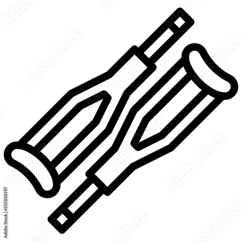 Crutch line icon