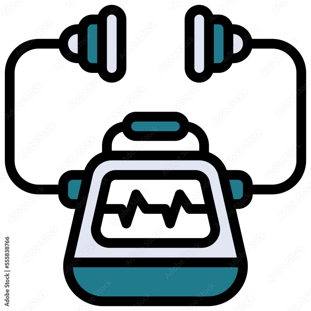 Obraz premium DEFIBRILLATION filled outline icon