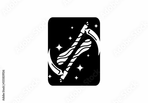 Illustration tattoo art design of sickle