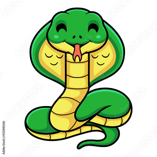 Cute little cobra snake cartoon