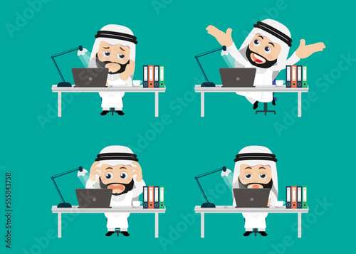 Business people sitting in front of his table 