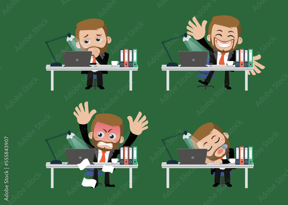 Business people sitting in front of his table Business people sitting in front of his table
