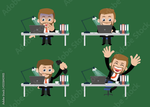 Business people sitting in front of his table 