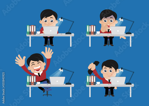 Business people sitting in front of his table 