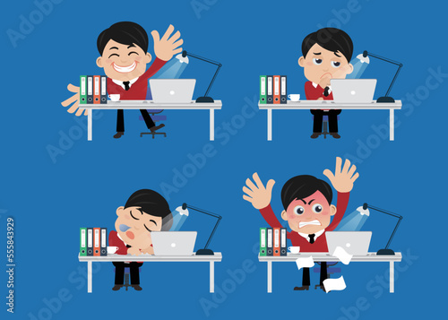 Business people sitting in front of his table 