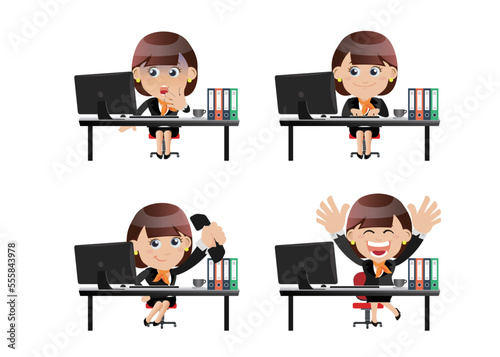 Business people sitting in front of his table 