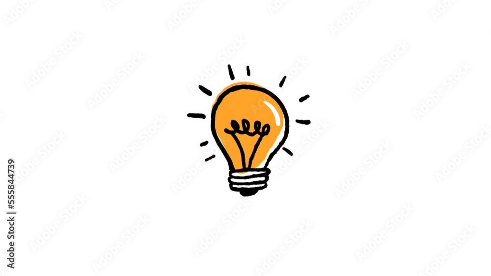 Light bulb idea concept  hand drawn illustration animation 
