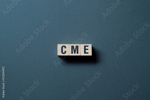 CME - continuing medical education,word concept on cubes