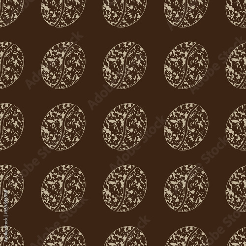 Coffee bean pattern with seamless grunge effect for coffee shop background, cafe decoration, dining venues and culinary events. for a coffee themed greeting card. for coffee-themed fabric motifs 
