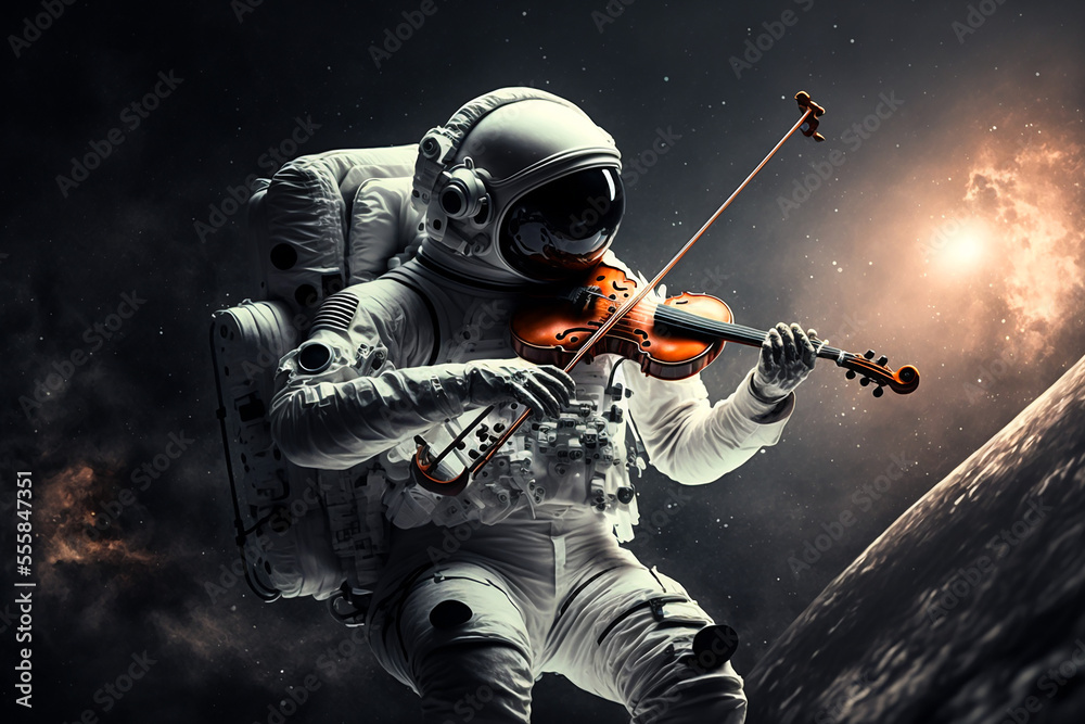 astronaut playing a violin Generative AI astronaut playing a violin Generative AI