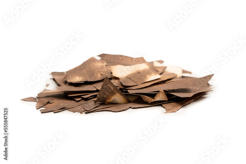 Burnt paper isolated on a white background.