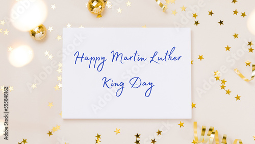 Martin Luther King Day with stars background photo
