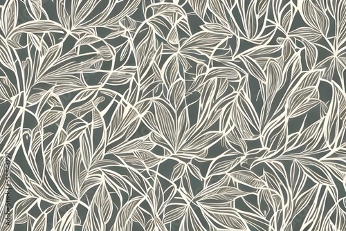 Luxury minimal style wallpaper with flower and botanical leaves, Organic shapes, Watercolor