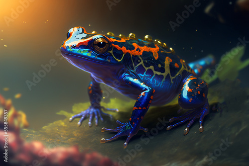 colorful frog. Generative AI