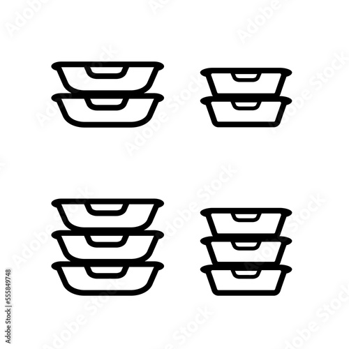 Food containers icon line symbol. Premium quality isolated storage element in trendy style.
