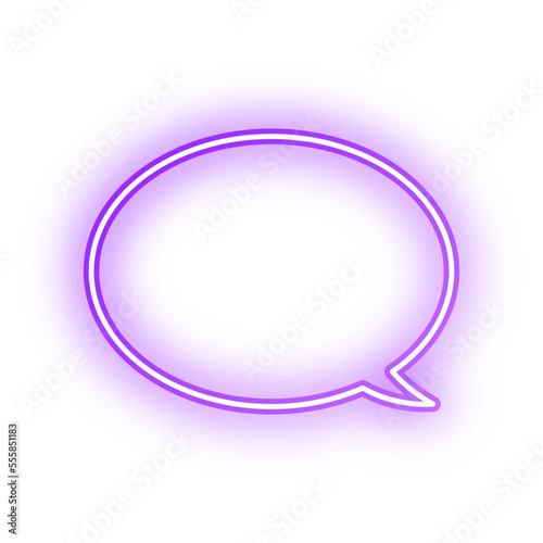 Neon speech bubble oval outline stroke