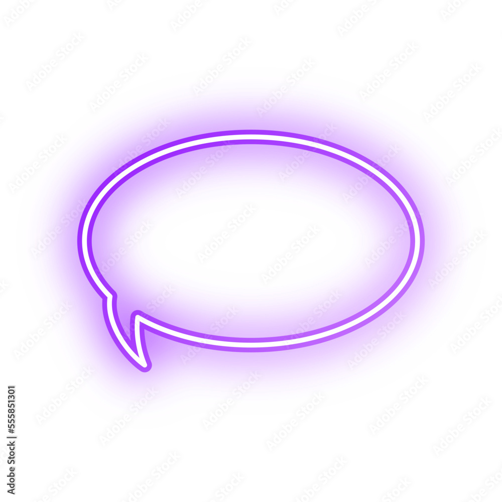 Neon speech bubble ellipse outline stroke Neon speech bubble ellipse outline stroke
