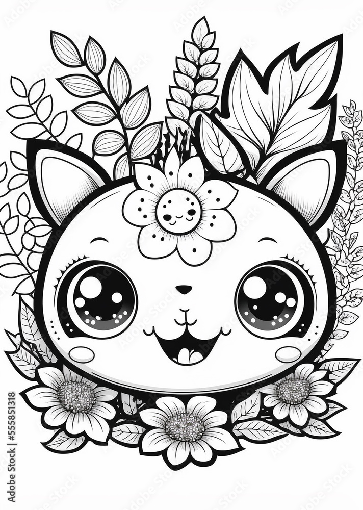 Cute Animals Coloring Pages for Coloring Books Stock-Illustration | Adobe  Stock