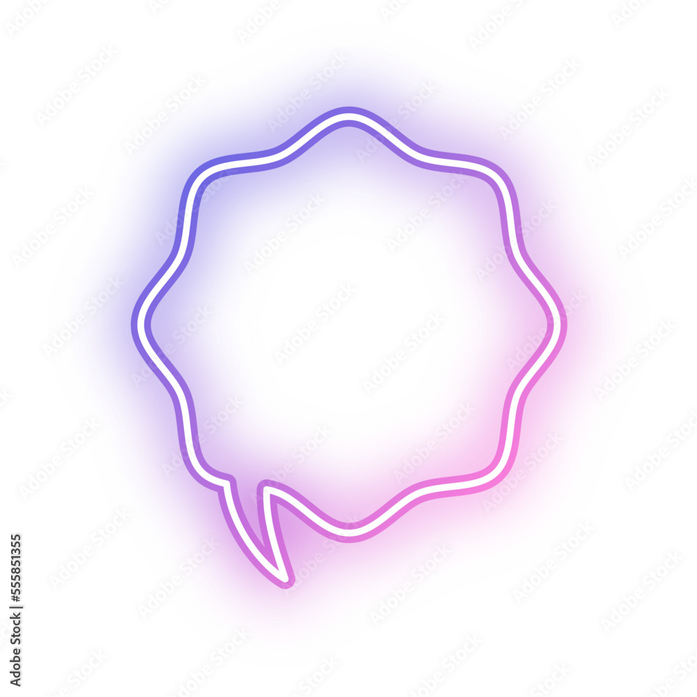 Neon speech bubble flower outline stroke