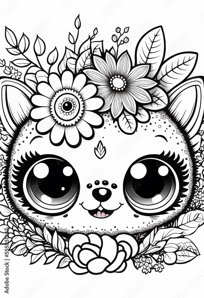 Cute Animals Coloring Pages for Coloring Books Stock Illustration ...