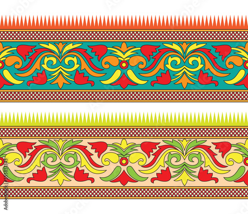 Seamless Traditional Border Beautiful Textile Designs, Seamless Ethnic Pattern