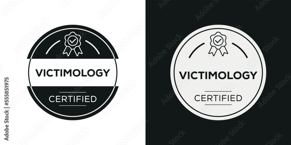 Creative (Victimology) Certified badge, vector illustration.