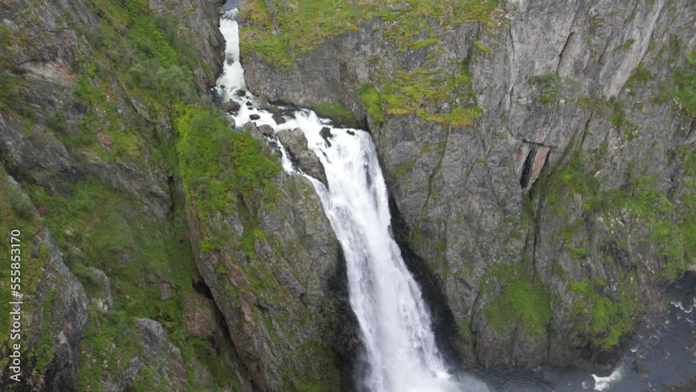Waterfall in mountains. Outdoor nature in Norway Waterfall in mountains. Outdoor nature in Norway