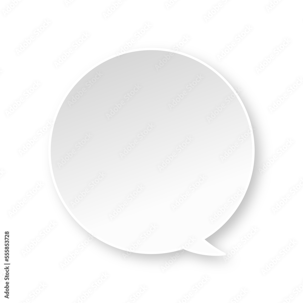 White circle speech bubble with soft shadow White circle speech bubble with soft shadow