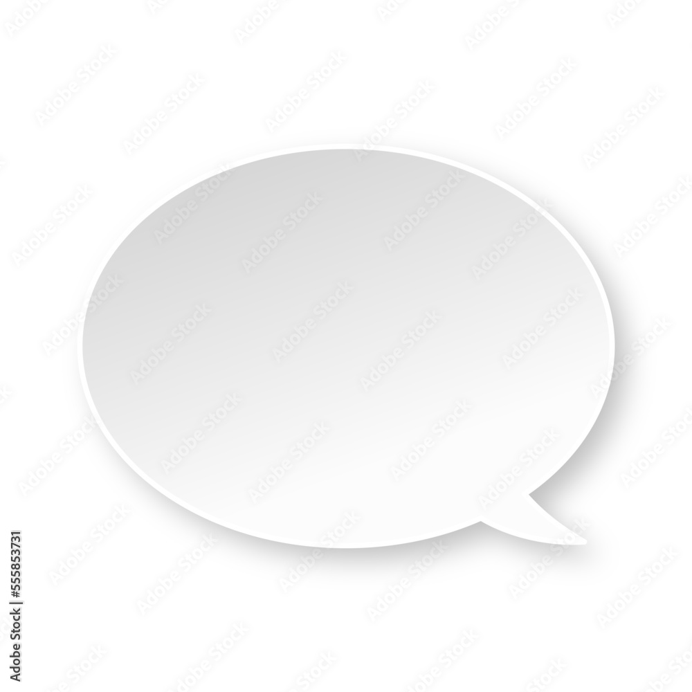 White oval speech bubble with soft shadow White oval speech bubble with soft shadow