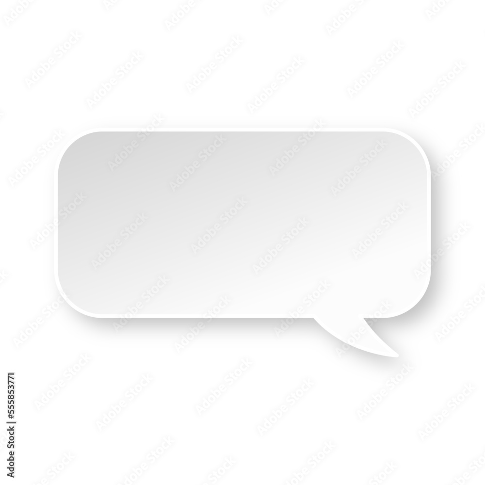 White rounded rectangle speech bubble with soft shadow White rounded rectangle speech bubble with soft shadow
