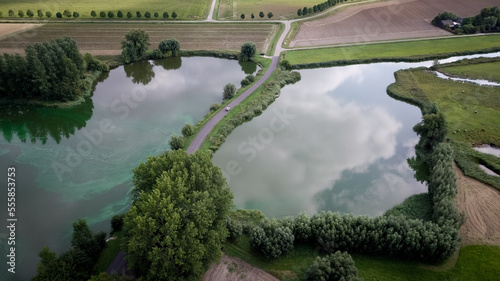 Aerial view of a lake near Hulst, Netherlands photo