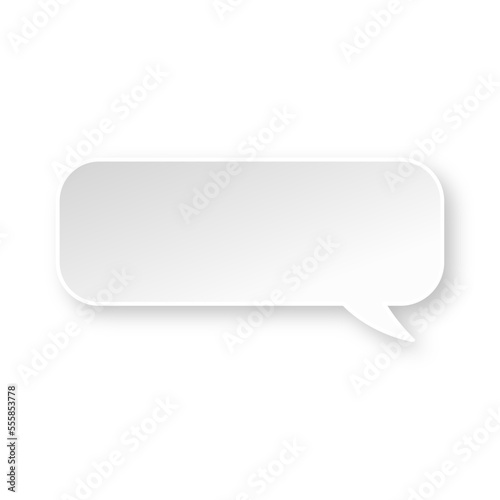 White rounded rectangle speech bubble with soft shadow