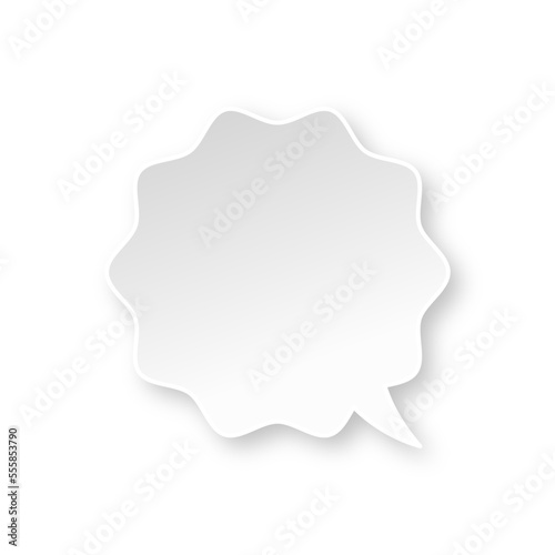 White flower speech bubble with soft shadow