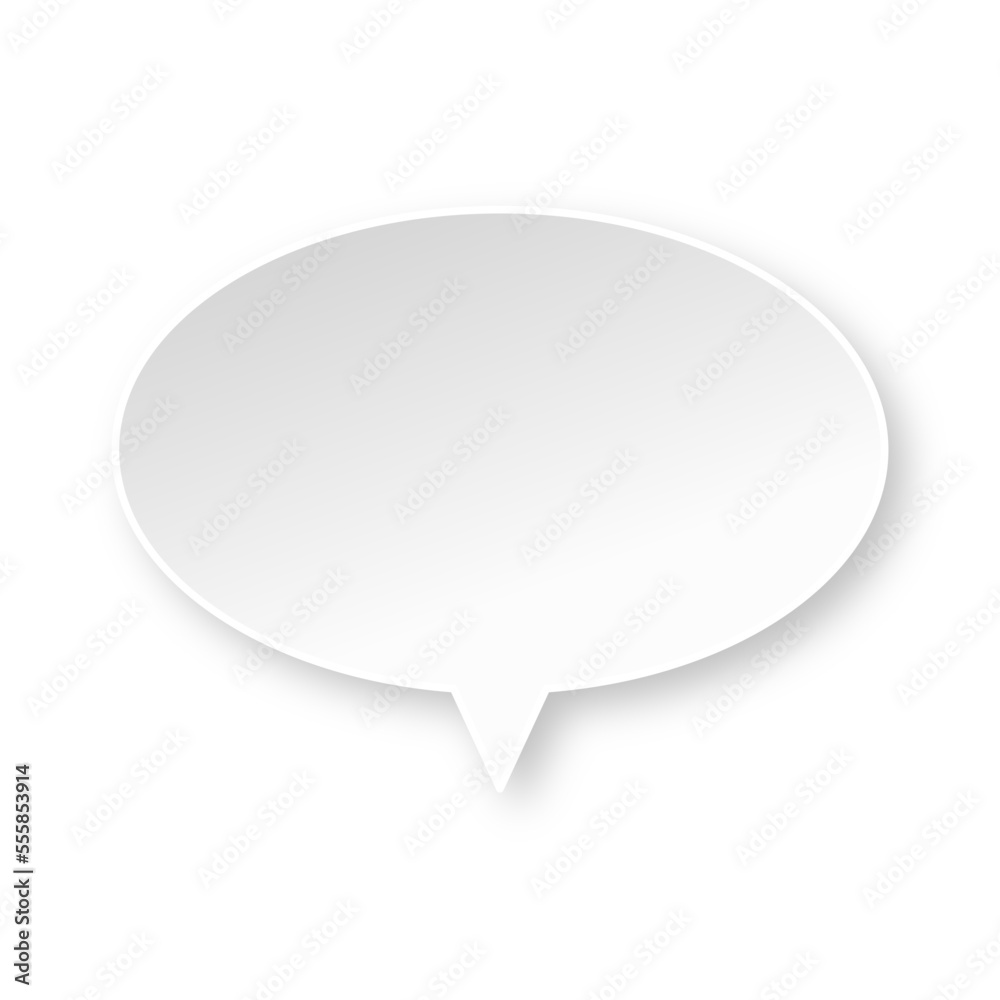 White ellipse speech bubble with soft shadow White ellipse speech bubble with soft shadow