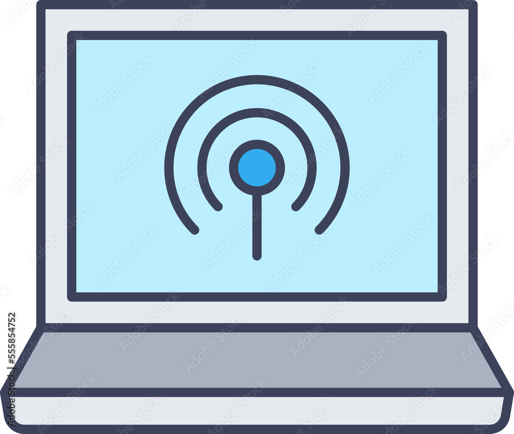 laptop computer and wifi icon