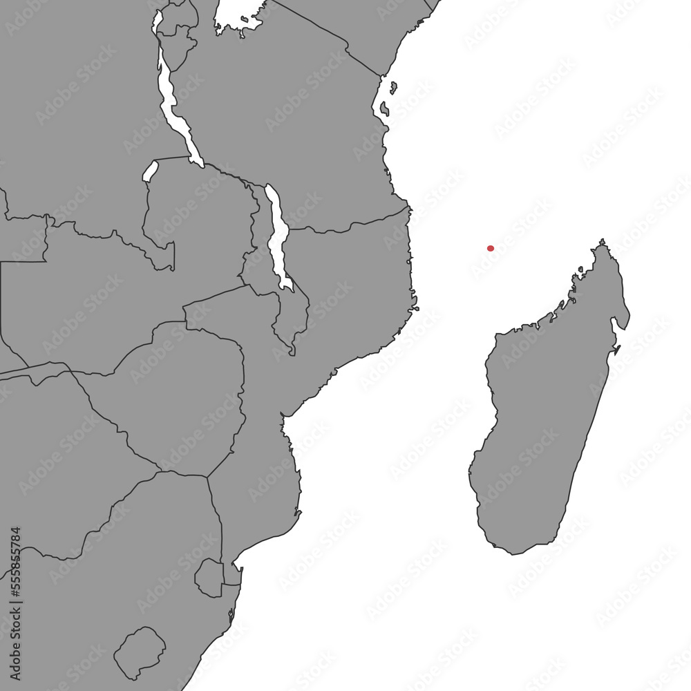 Fototapeta premium Comoros on world map. Vector illustration.